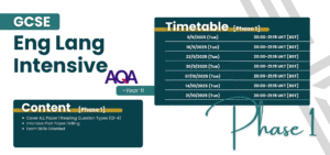 GCSE Eng Lang Intensive Year 11 Phase 1 timetable and content