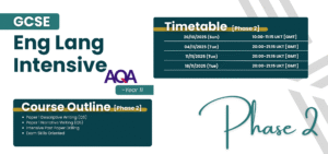 GCSE Eng Lang Intensive Year 11 Phase 2 timetable and content