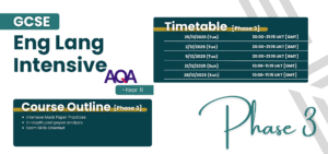 GCSE Eng Lang Intensive Year 11 Phase 3 timetable and content
