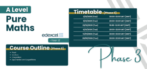 A Level Pure Maths Year 12 Live Group Class Phase 3 Content and Timetable