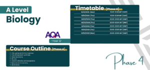 A Level AQA Biology Live Group Class Biology Year 12 Phase 4 timetable and content