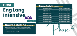 GCSE Eng Lang Intensive Year 11 Phase 4 timetable and content